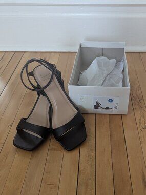 a new day Black Square Toe Heels